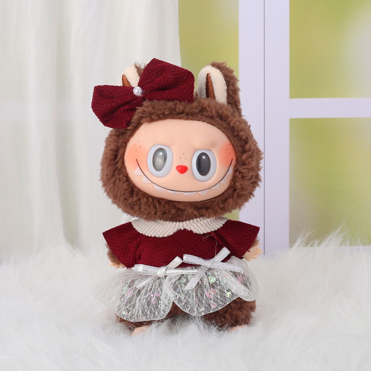 DISEÑO ORIGINAL - Ropa para Labubu Vestido Rojo Tutu Rosa