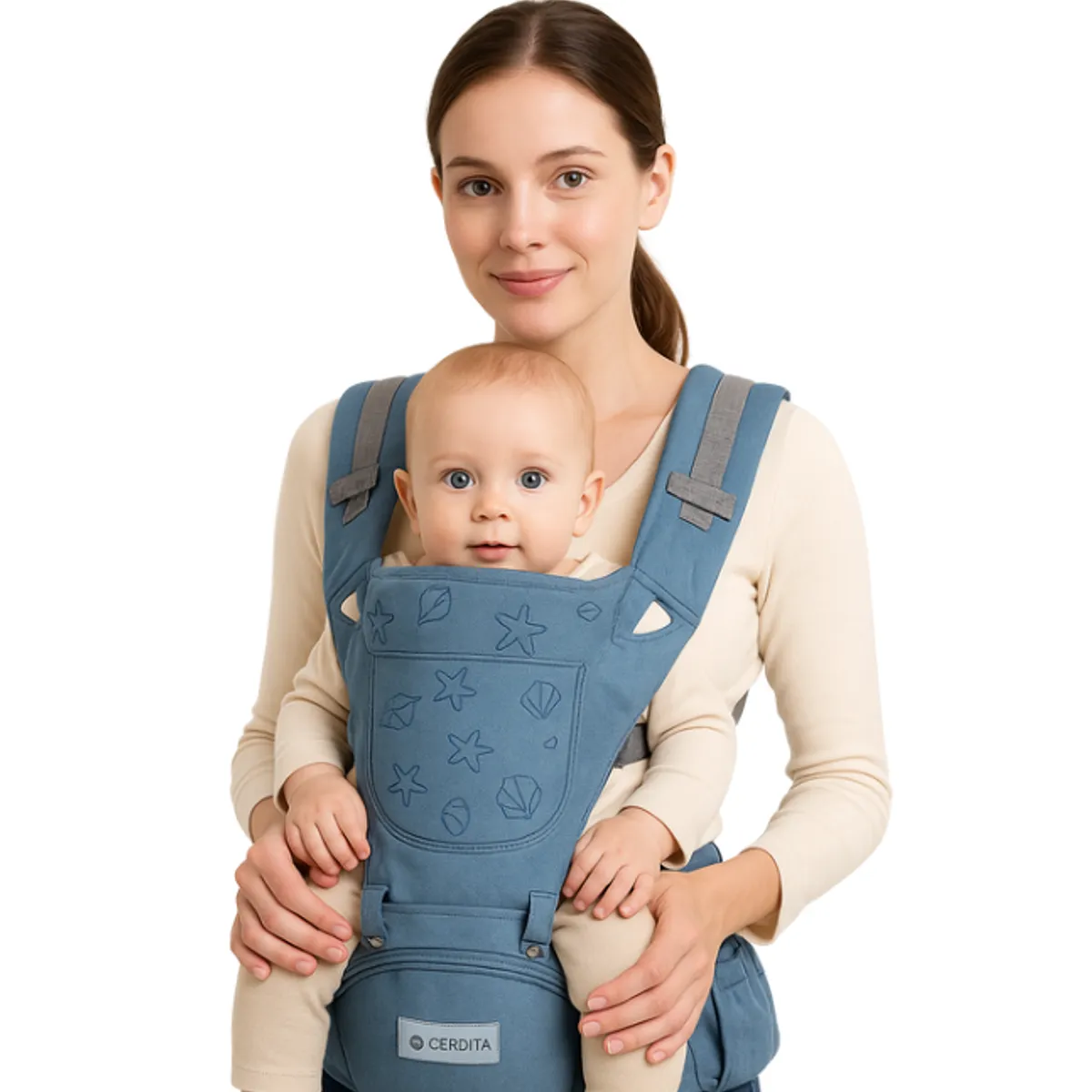 GENERICO - Canguro ergonómico Celeste multifuncional para Bebé