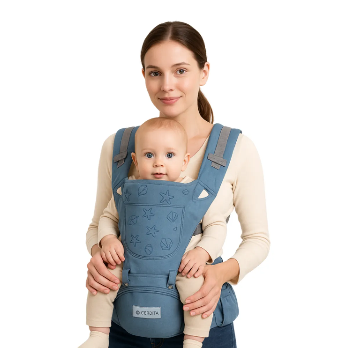 GENERICO - Canguro ergonómico Celeste multifuncional para Bebé