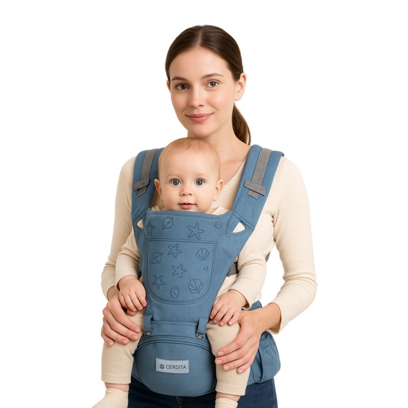 GENERICO - Canguro ergonómico Celeste multifuncional para Bebé