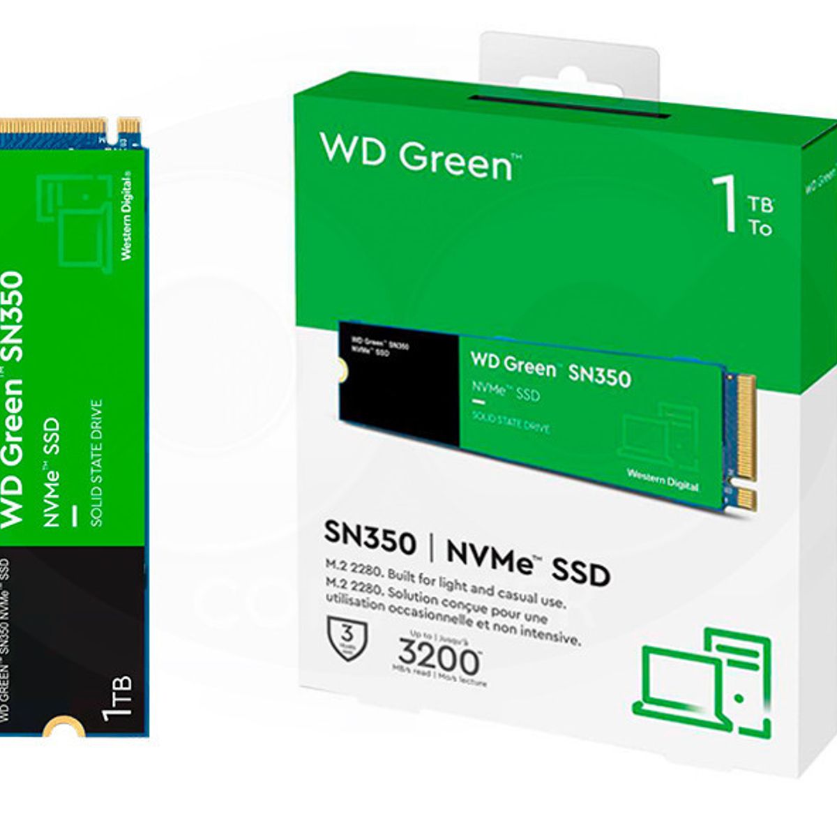 WESTERN DIGITAL - Disco Solido Western Digital Green M2 SN350 NVME 1TB