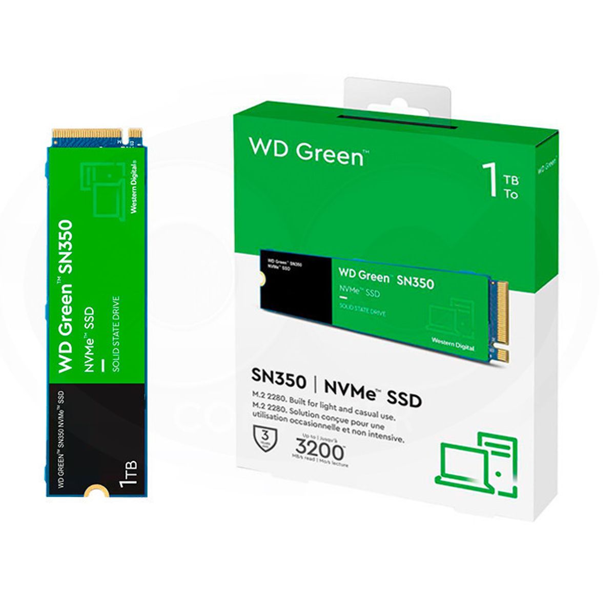 WESTERN DIGITAL - Disco Solido Western Digital Green M2 SN350 NVME 1TB