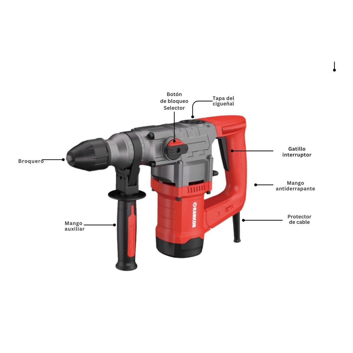 RANKOR - Rotomartillo Sds Plus 1050w + cinceles Rankor