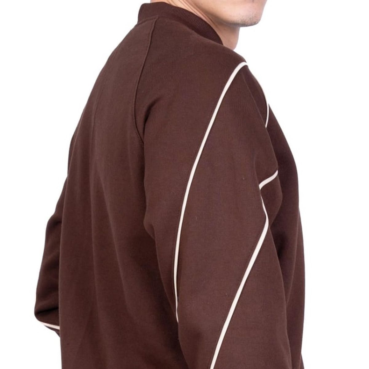 NEW YORK STARS - CASACA CON CIERRE Y LINEAS-MARRON