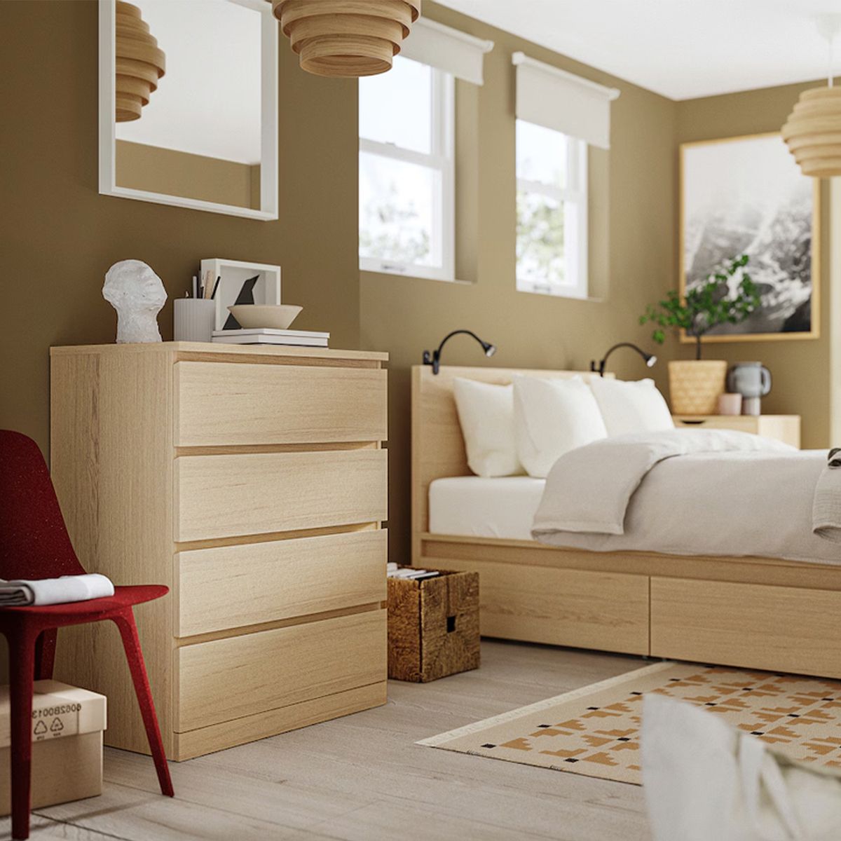 PELIKANO - Comoda Melamina Dunna Oris 4 cajones 120cm