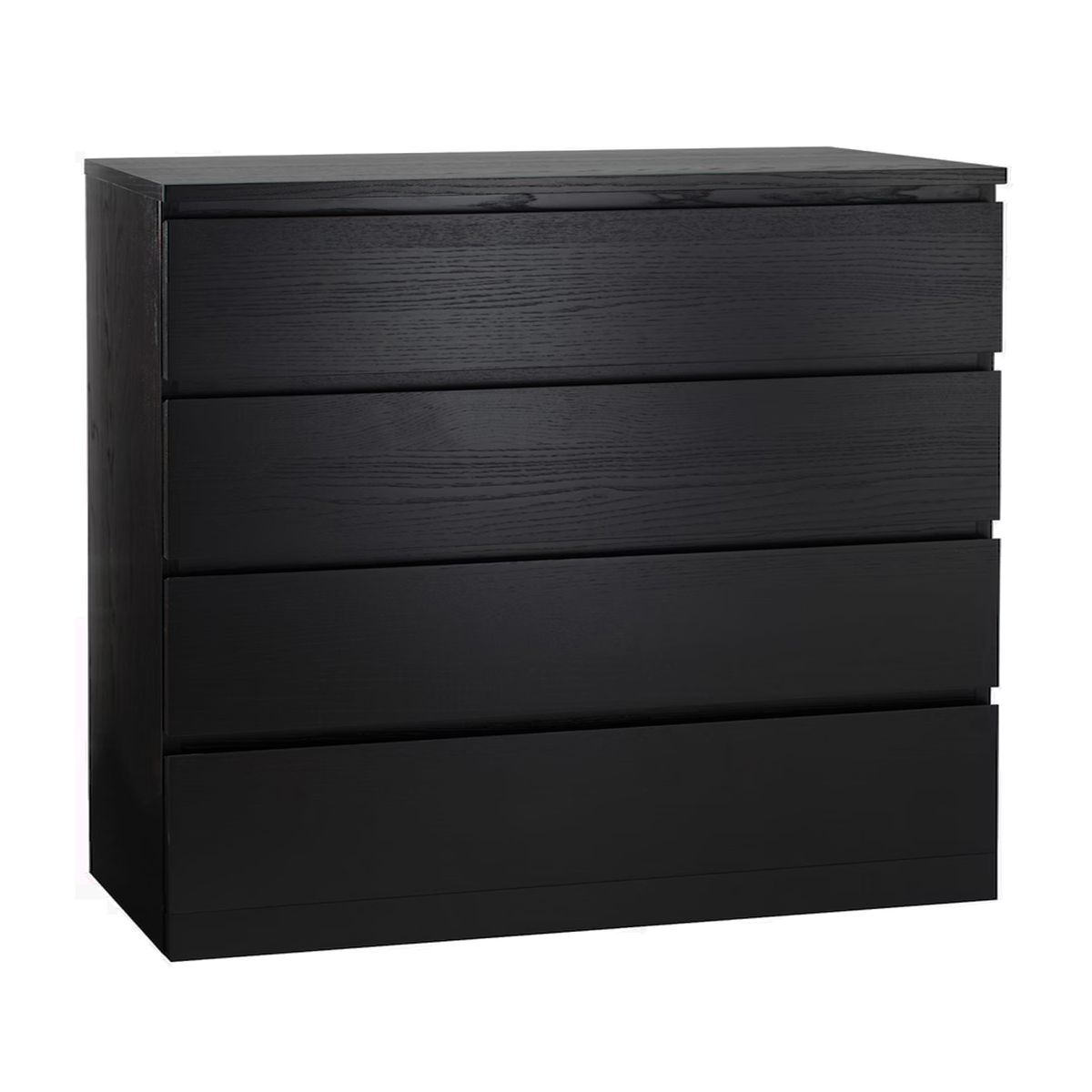 PELIKANO - Comoda Melamina Negro Oris 4 cajones 120cm