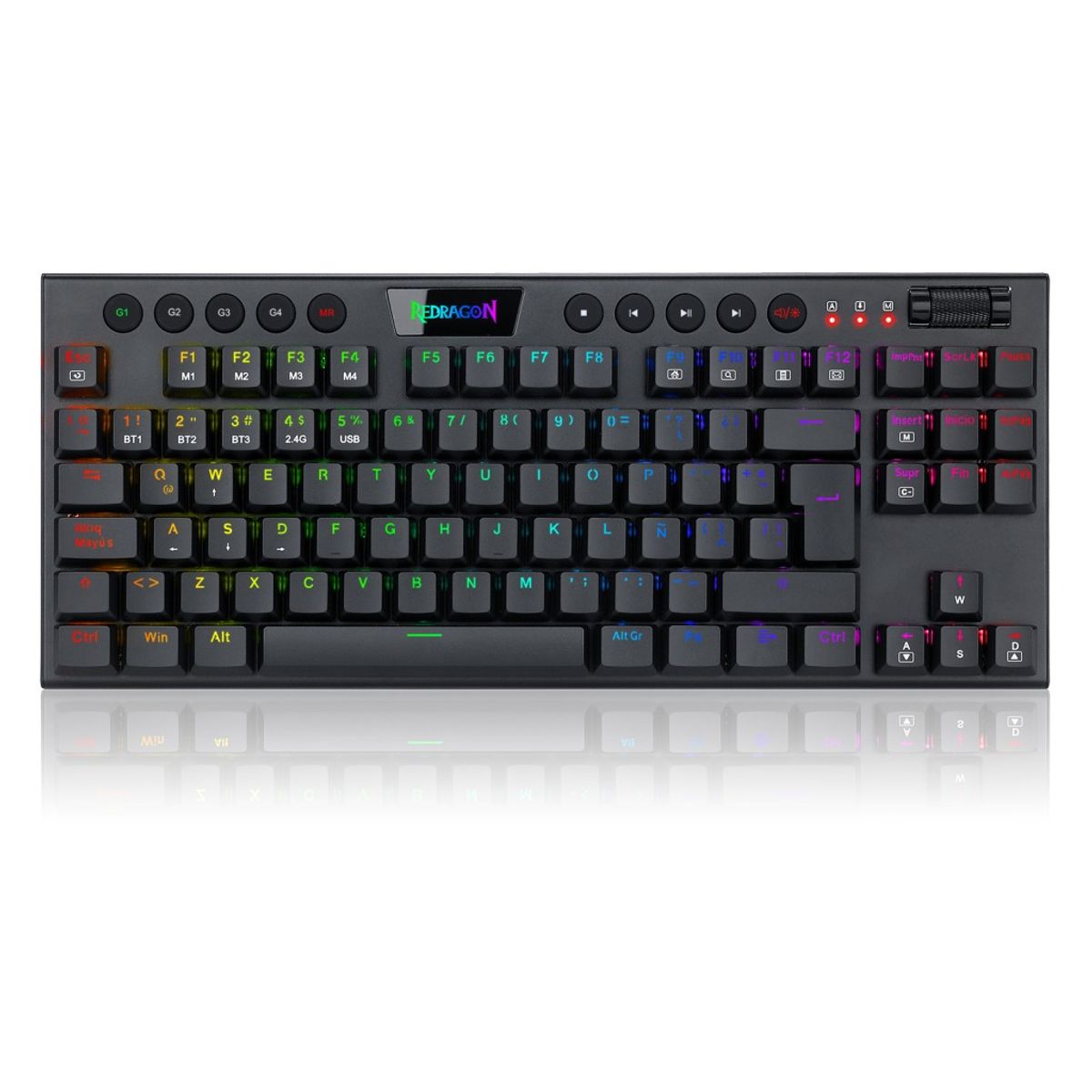 REDRAGON - Teclado Mecánico Redragon Horus Tkl K621 RGB Wiriless Negro Español