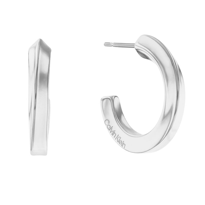 CALVIN KLEIN - Aretes de acero inoxidable plateado