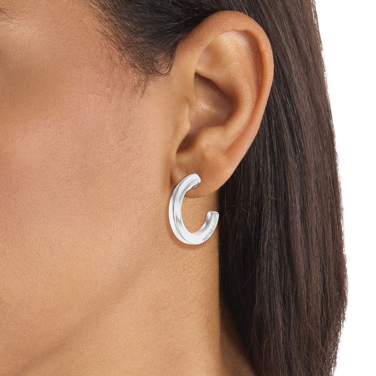 CALVIN KLEIN - Aretes de acero inoxidable plateado