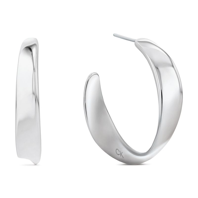 CALVIN KLEIN - Aretes de acero inoxidable plateado
