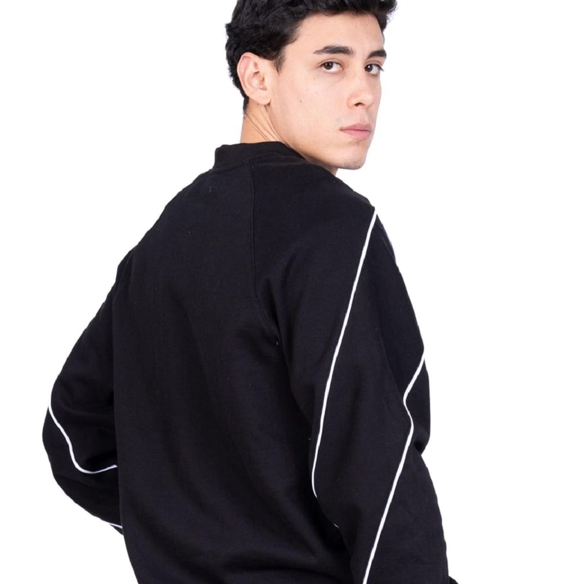 NEW YORK STARS - CASACA  CON CIERRE Y LINEAS - NEGRO