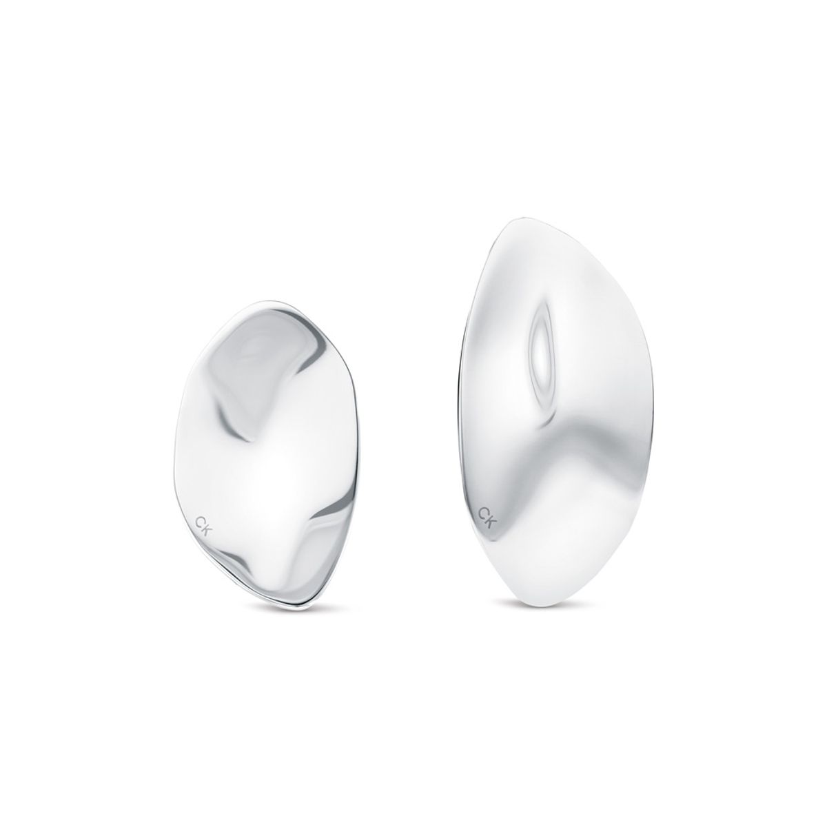 CALVIN KLEIN - Aretes de acero inoxidable plateado