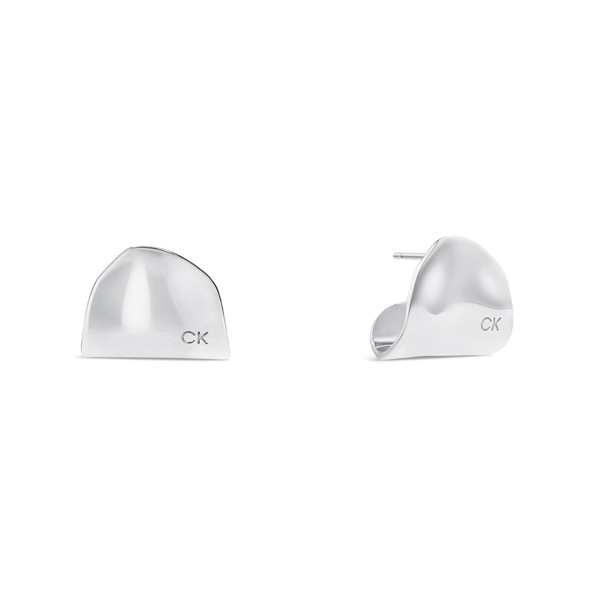 CALVIN KLEIN - Aretes de acero inoxidable plateado
