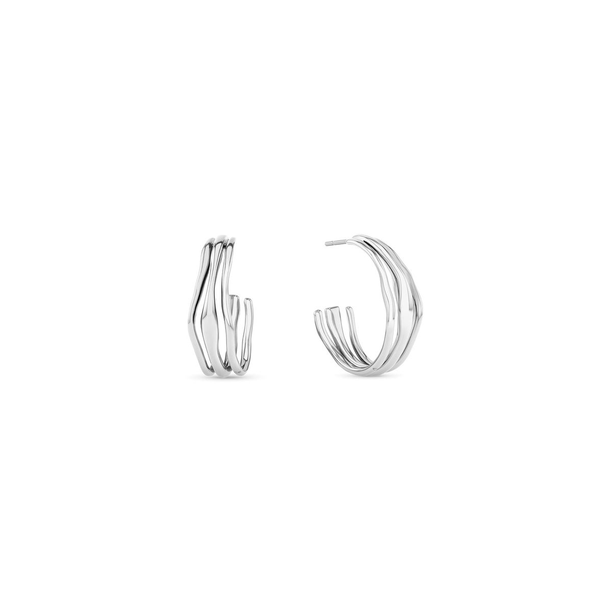 CALVIN KLEIN - Aretes de acero inoxidable plateado