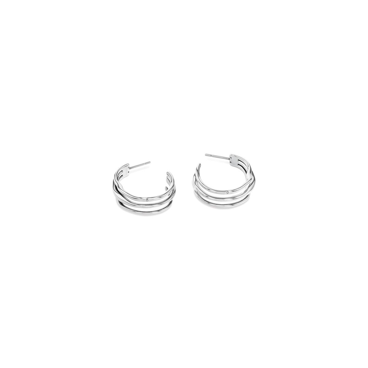 CALVIN KLEIN - Aretes de acero inoxidable plateado