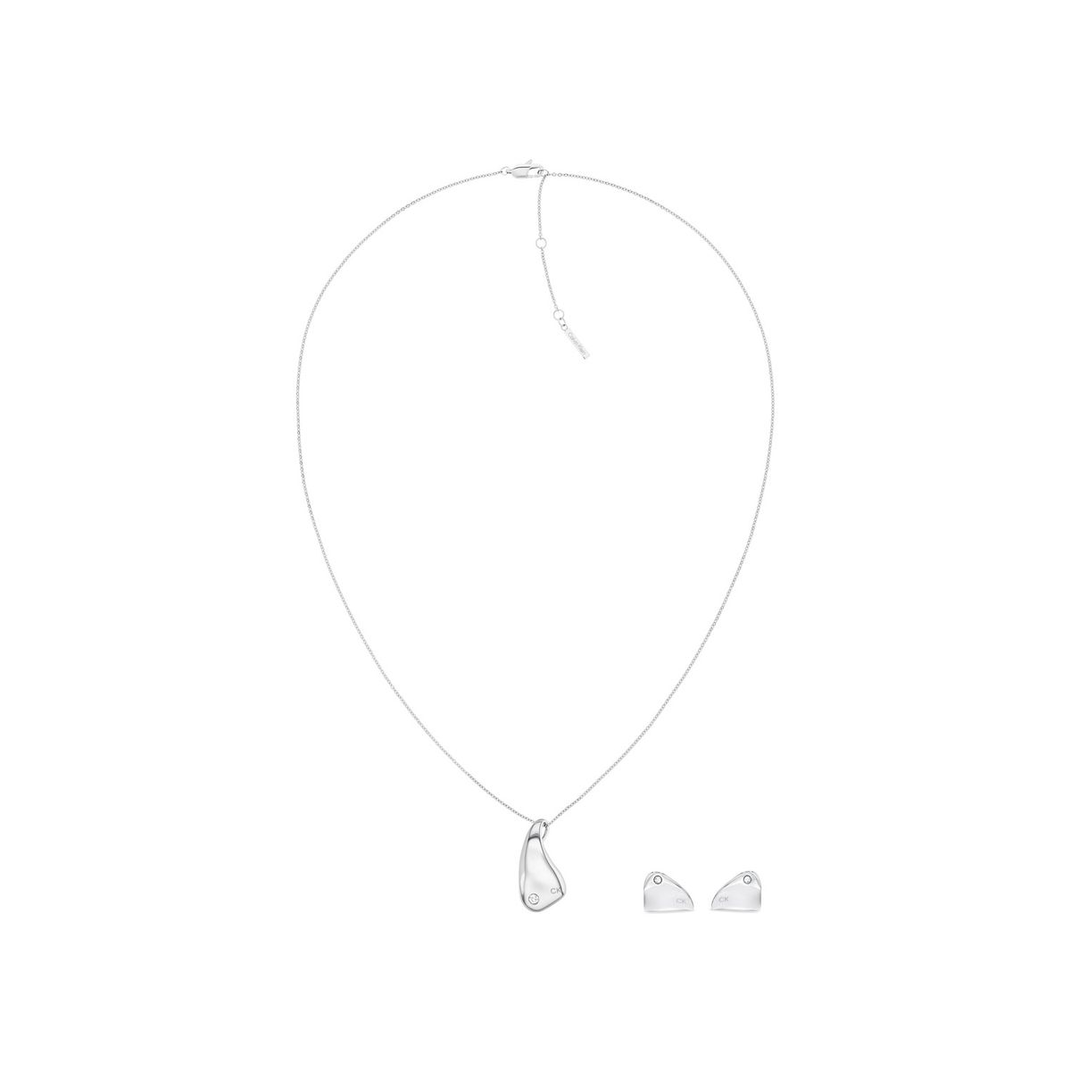 CALVIN KLEIN - Collar de acero inoxidable plateado