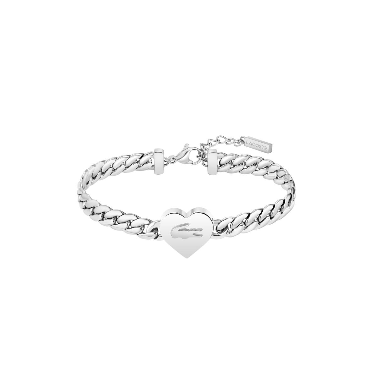 LACOSTE - Pulsera de acero inoxidable plateada