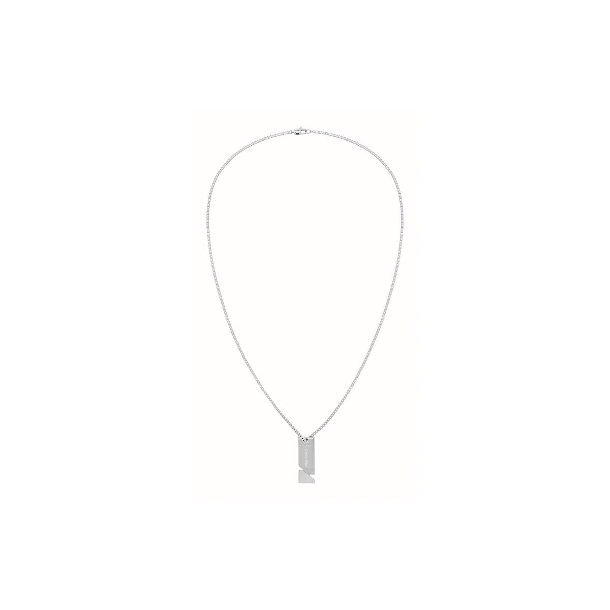 CALVIN KLEIN - Collar de acero inoxidable plateado