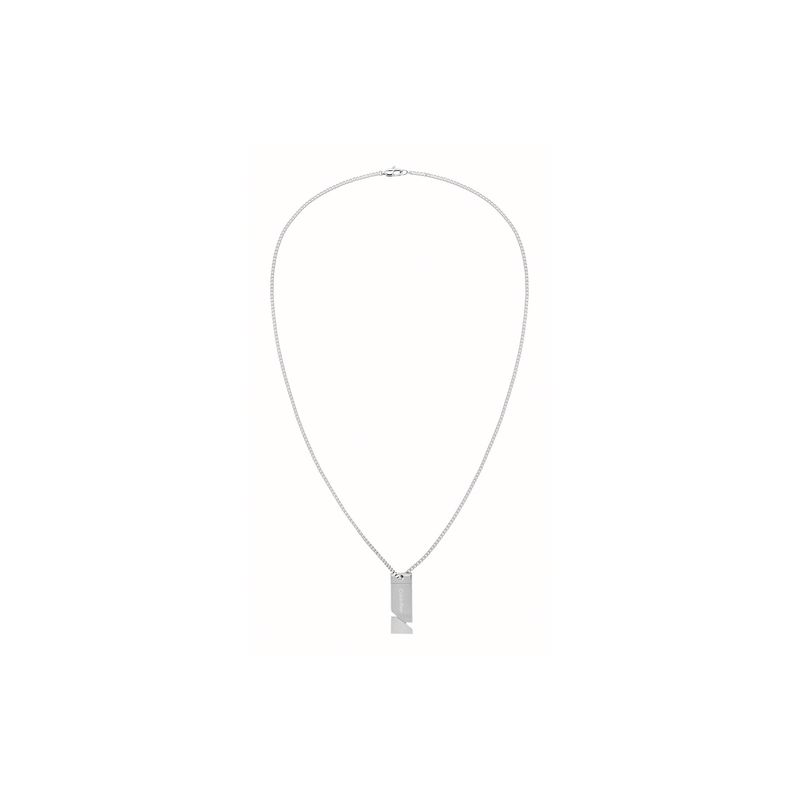 CALVIN KLEIN - Collar de acero inoxidable plateado