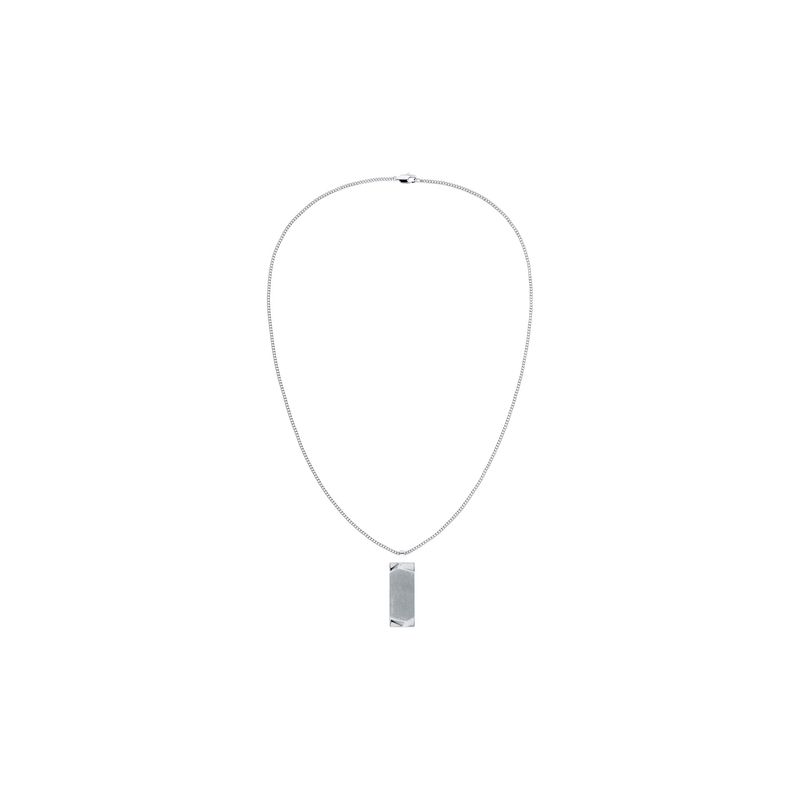 CALVIN KLEIN - Collar de acero inoxidable plateado