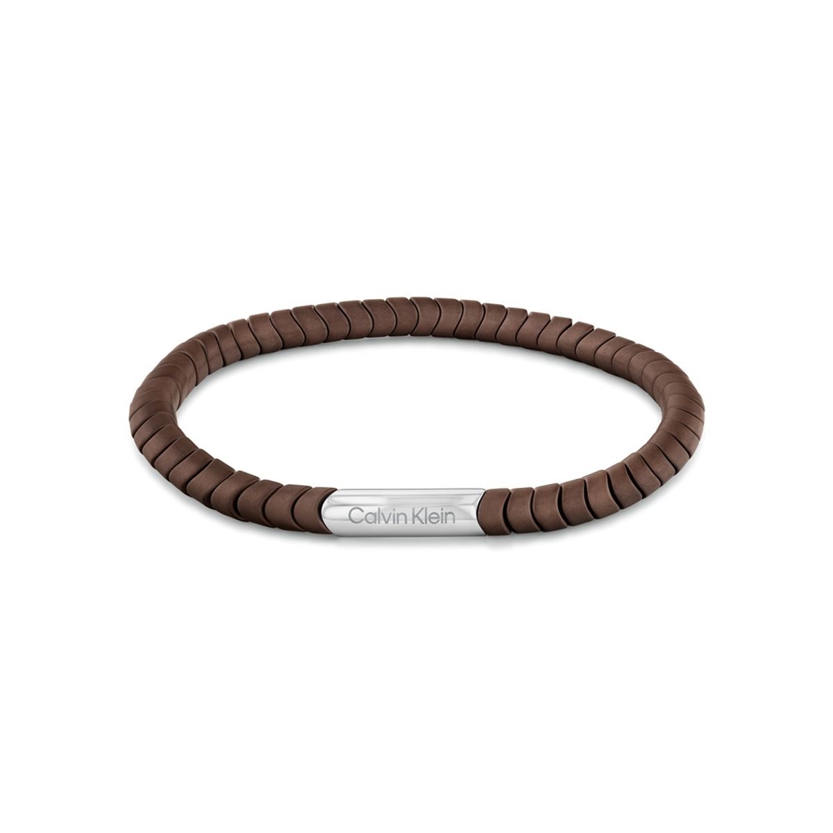 CALVIN KLEIN - Collar de acero inoxidable plateado