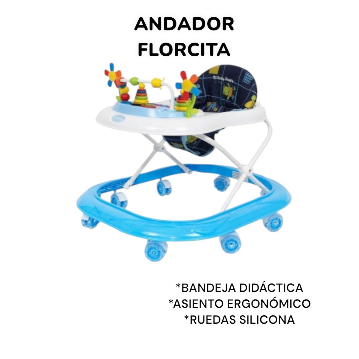 BABY HAPPY - ANDADOR FLORCITA AZUL MUSICAL INTERACTIVO