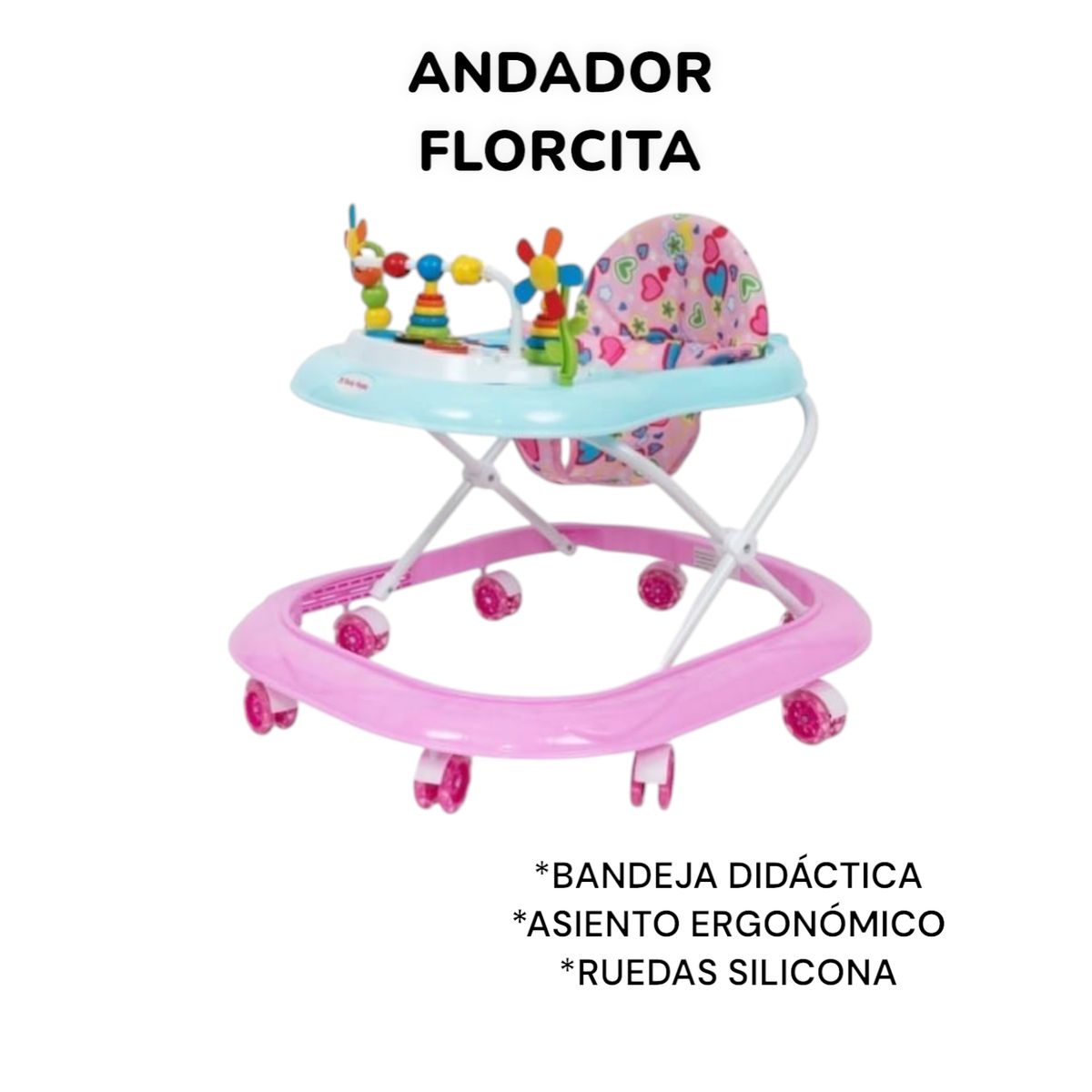 BABY HAPPY - ANDADOR FLORCITA ROSADO MUSICAL INTERACTIVO