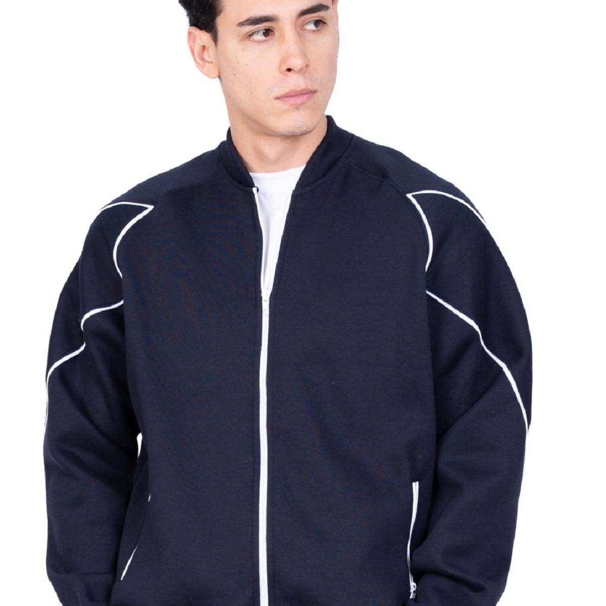 NEW YORK STARS - CASACA CON CIERRE Y LINEAS-AZUL