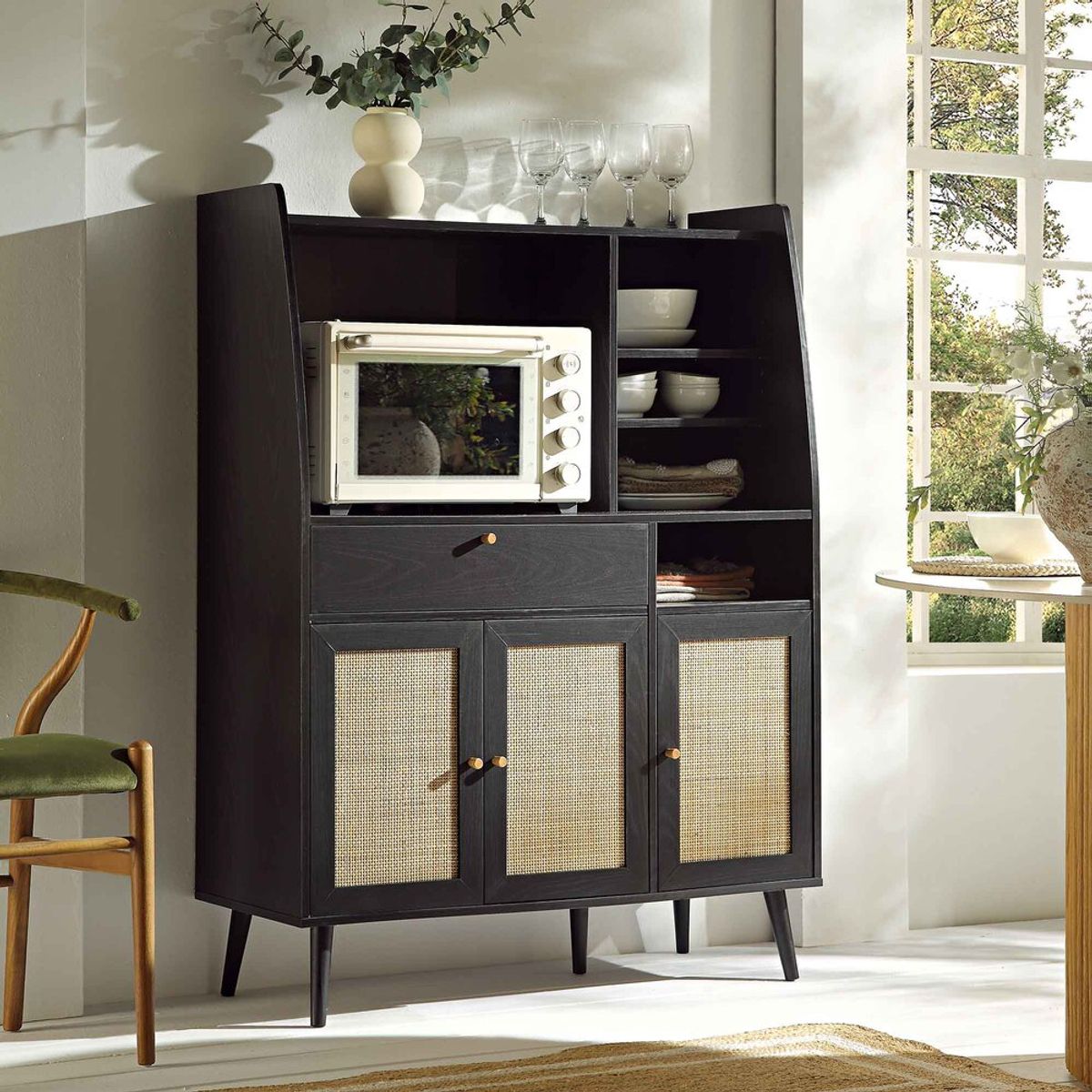 R&R MUEBLES - Mueble de Cocina Kenjurou Negro R&R MUEBLES