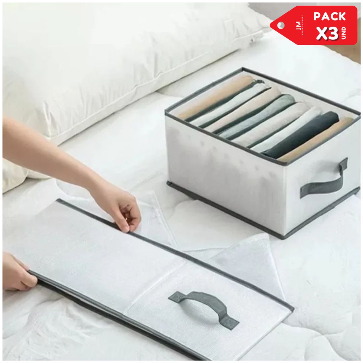 INSPIRA - Organizador multiusos de pantalones toallas ropa 9 Compartimentos