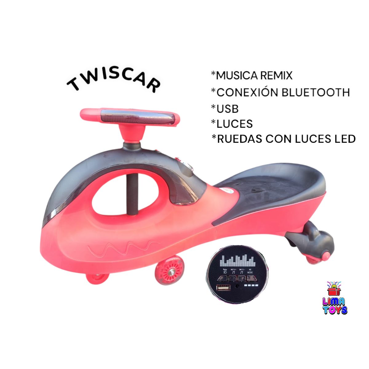 KINGDOM - TWISCAR BALLENA ROJO KINGDOM MUSICAL CON BLUETOOTH