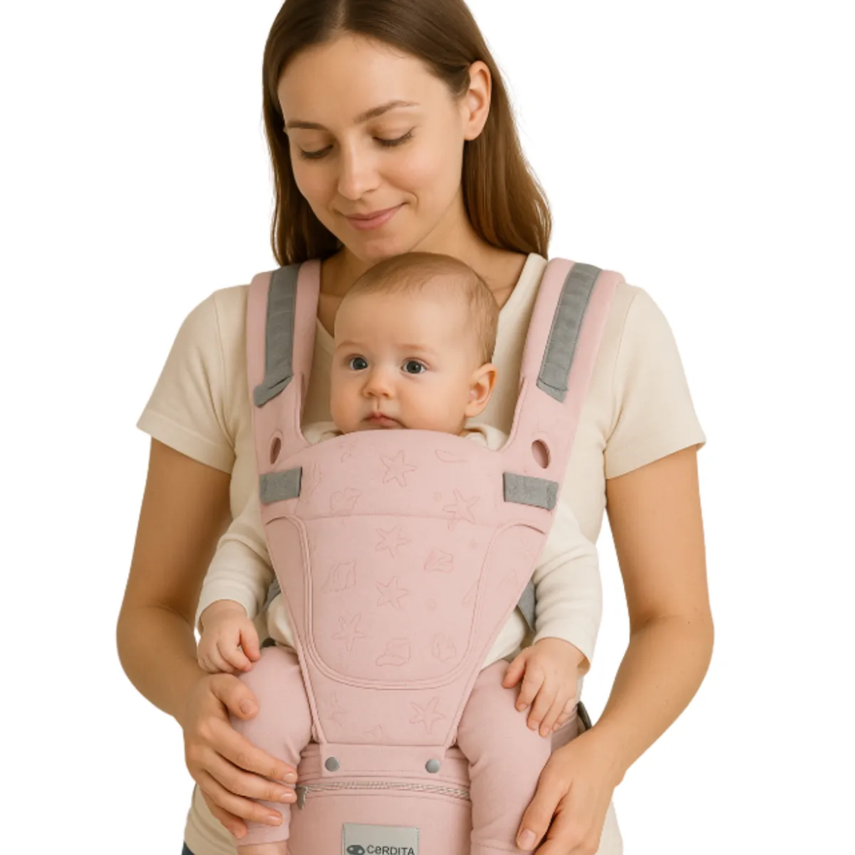 GENERICO - Canguro ergonómico Rosado multifuncional para Bebé