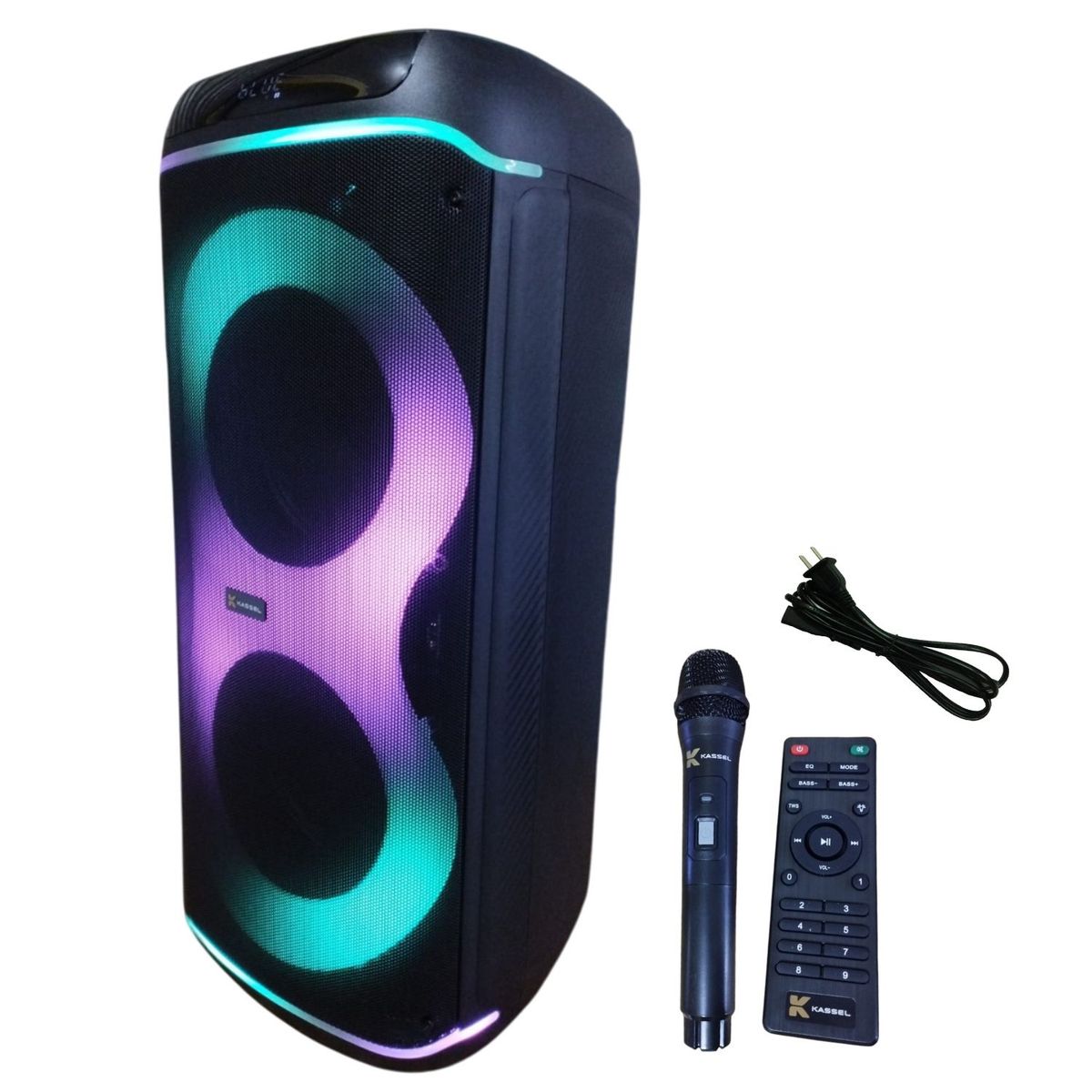GENERICO - Torre de Sonido KASSEL K2820 Portátil TWS USB BT KARAOKE RGB