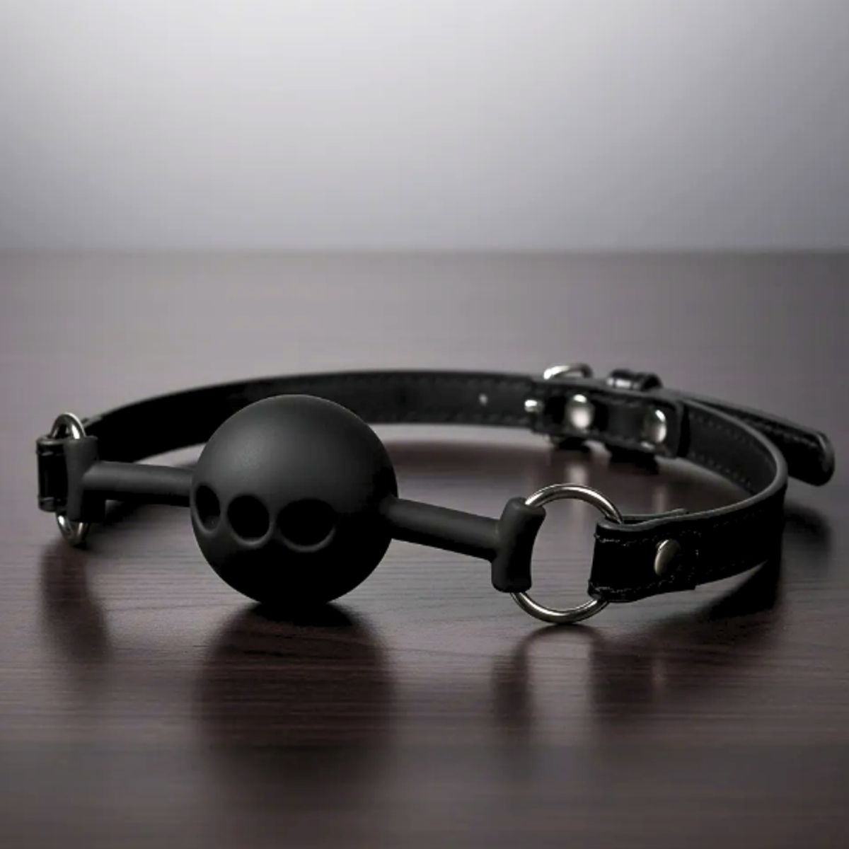 DR PINKY - Mordaza Bola Negra de Silicona Médica para Boca Bondage BDSM