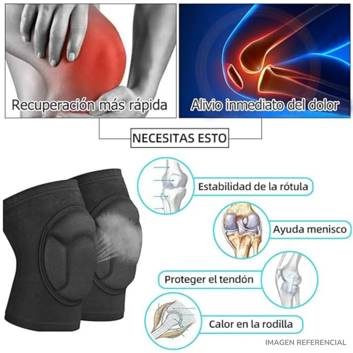 INSPIRA MARKET - Rodilleras Deportiva con Refuerzo Acolchado