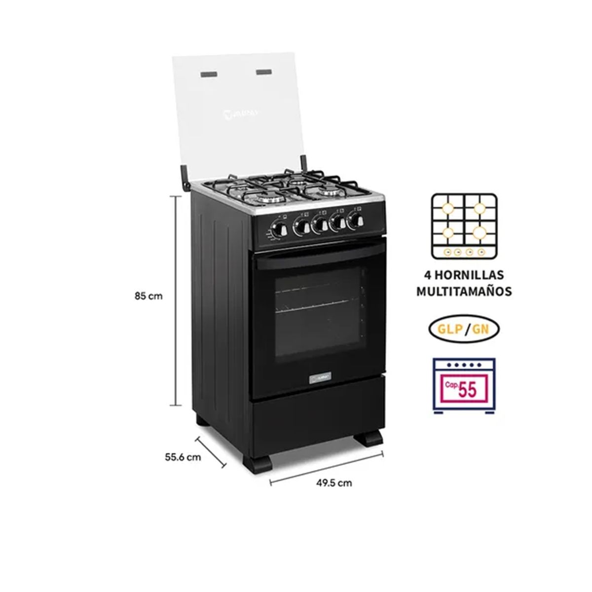 MIRAY - Cocina a Gas Miray IRIS PLUS 4 Hornillas