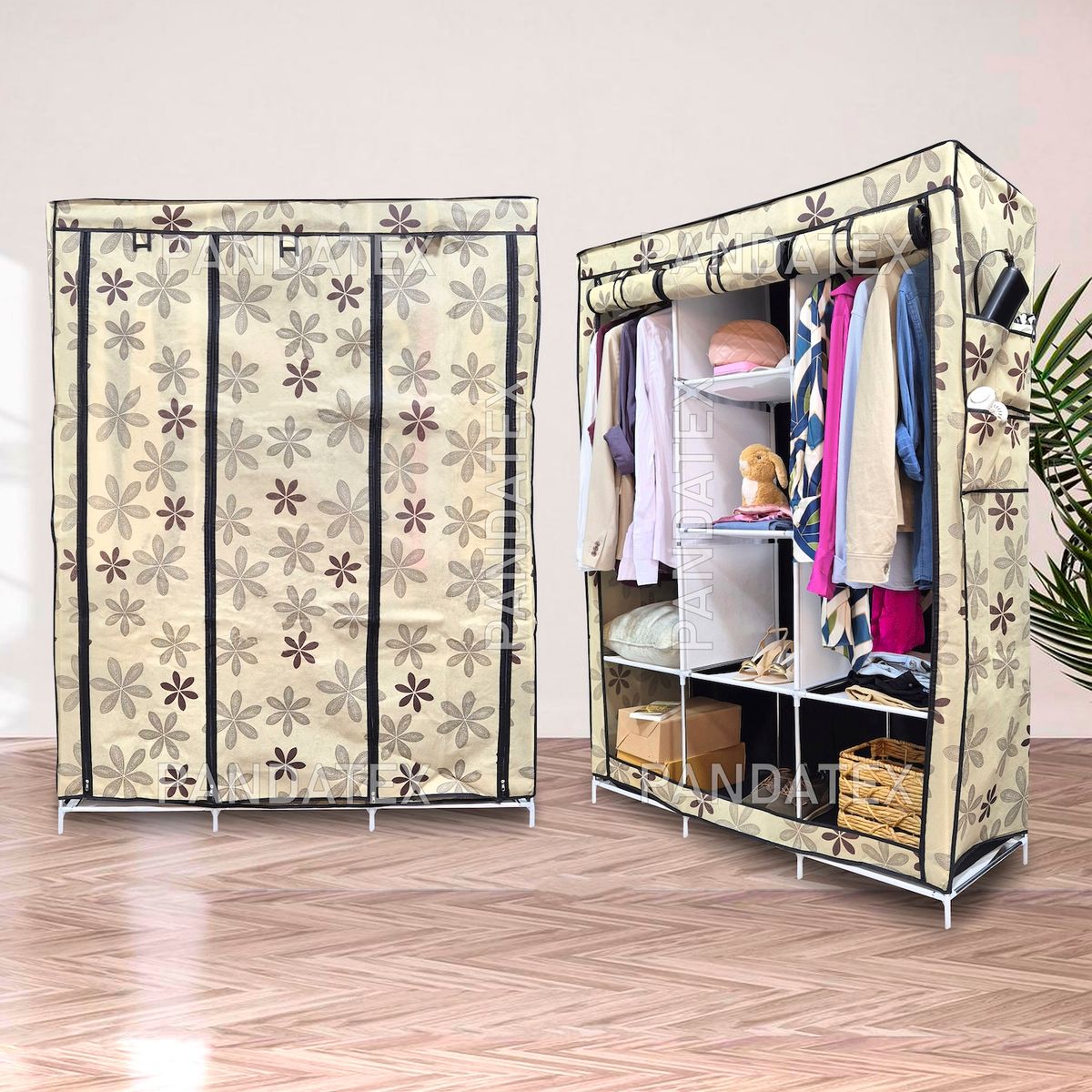 SM - ROPERO ARMABLE ORGANIZADOR DE 3 CUERPOS - BEIGE