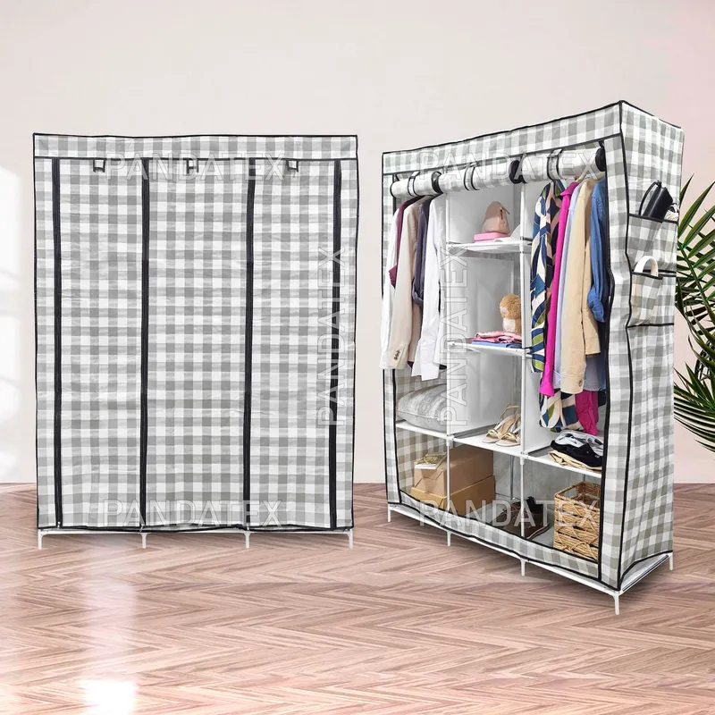 SM - ROPERO ARMABLE 3 CUERPOS CON DISEÑO GRIS