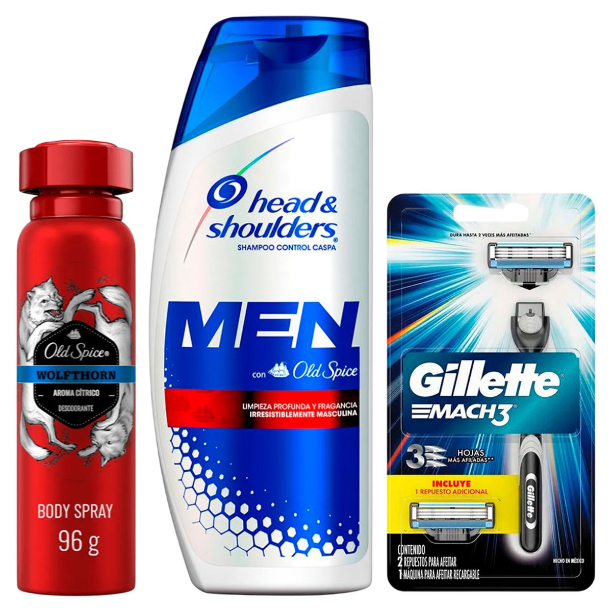 GILLETTE - Pack X Men Shampoo Desodorante y Gillette