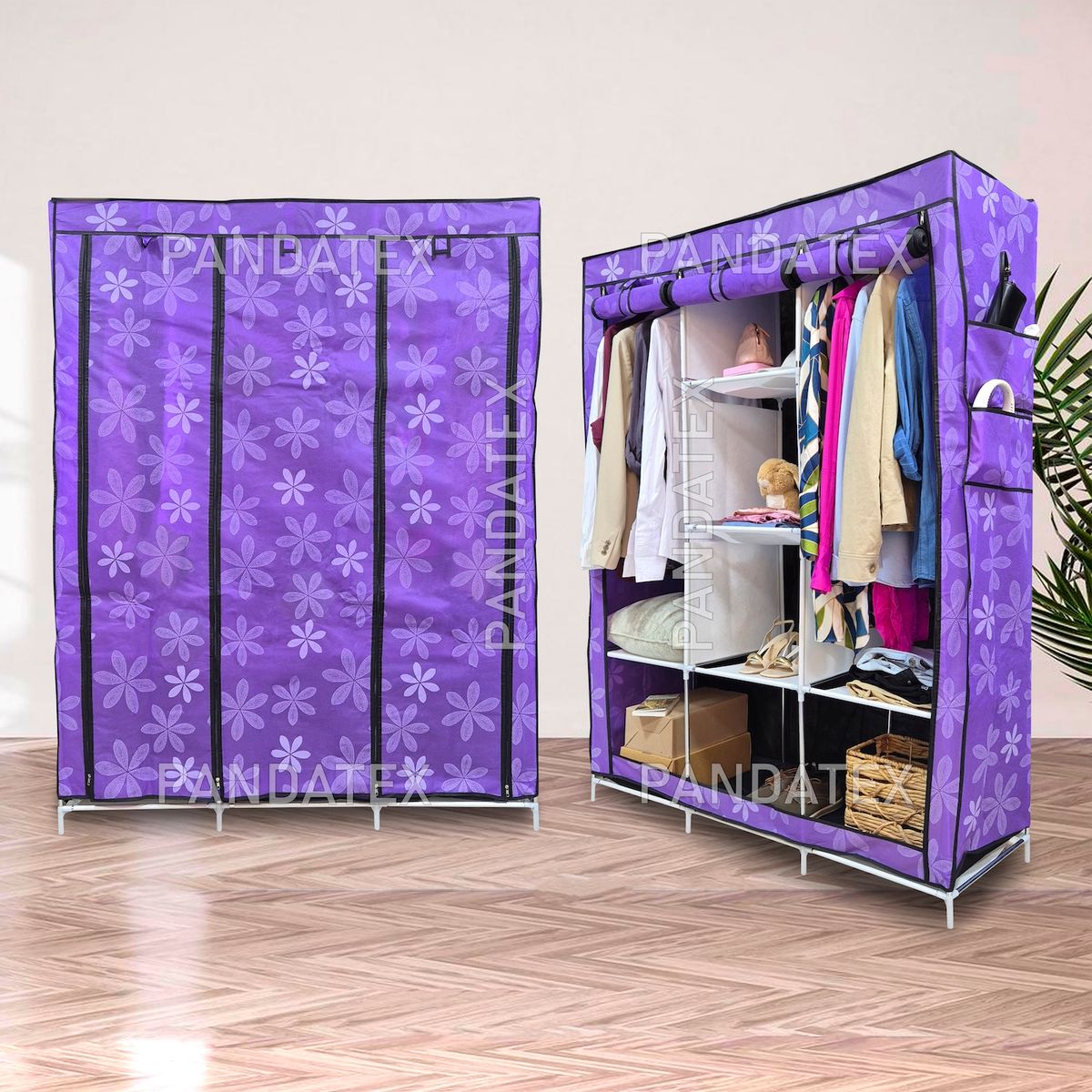 SM - ROPERO ARMABLE  ORGANIZADOR DE 3 CUERPOS - MORADO