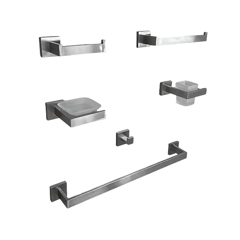 XM - SETS DE BAÑO DE 6 PIEZAS SATINADO CUADRADO 97702