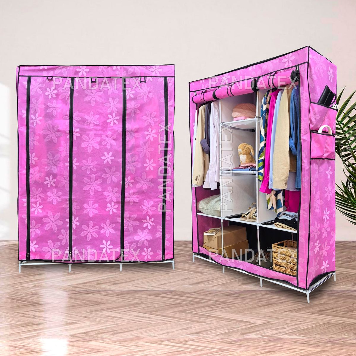 SM - ROPERO ARMABLE ORGANIZADOR DE 3 CUERPOS - ROSADO