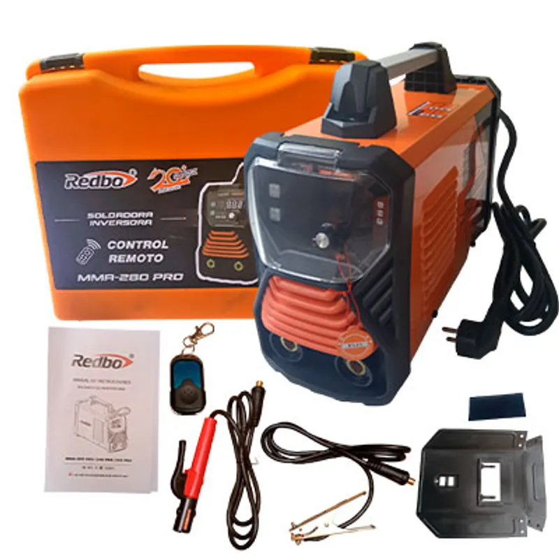 REDBO - SOLDADORA REDBO INVERSORA PRO MMA 280 AMP C/CONTROL REMOTO + MALETA + 1 KILO DE ELECTRODO + GUANTES PARA SOLDAR