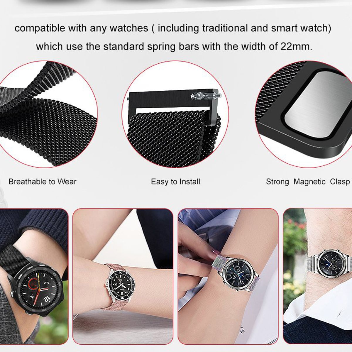 GENERICO - Correa Milanese para XIAOMI WATCH S4 - Oro Rosa