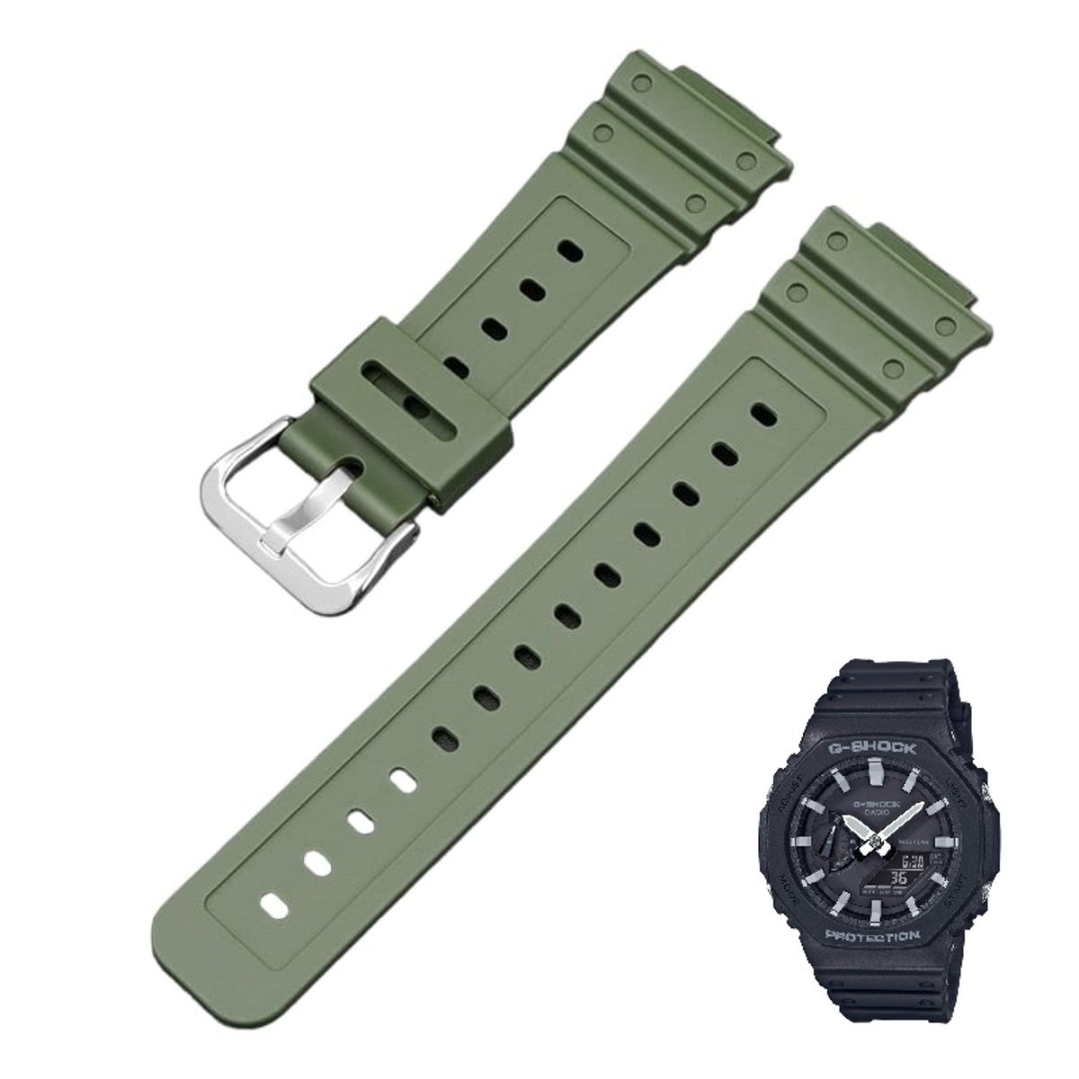 GENERICO - Correa Repuesto para CASIO G SHOCK GA-2100 - Verde
