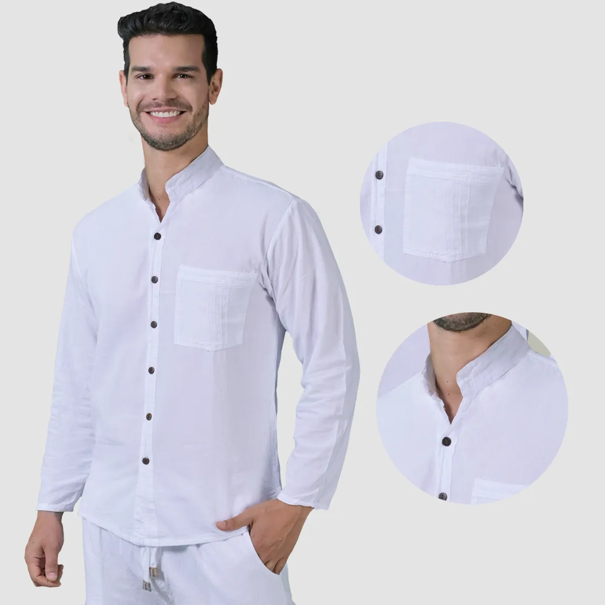 FORBER - Camisa Blanca Manga Larga Hombre