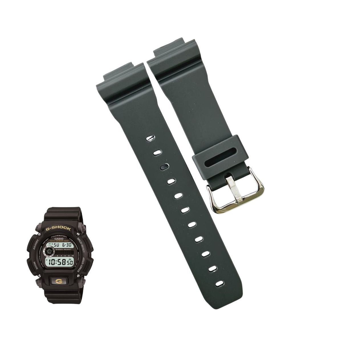 GENERICO - Correa Repuesto para CASIO G SHOCK DW-9052 - Gris