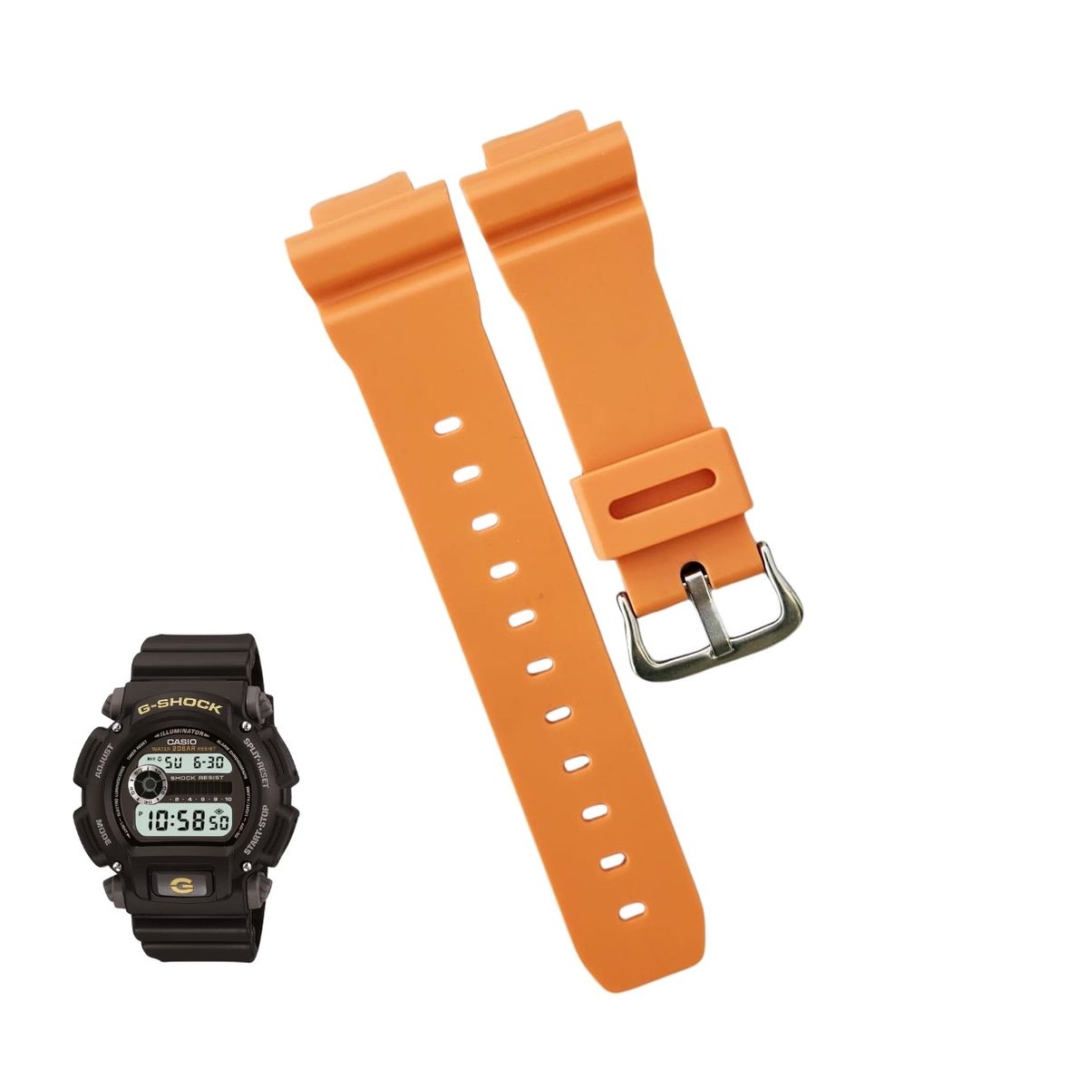 GENERICO - Correa Repuesto para CASIO G SHOCK DW-9052 - Naranja