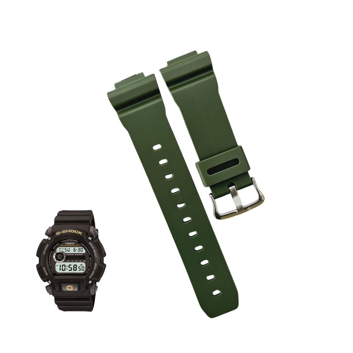 GENERICO - Correa Repuesto para CASIO G SHOCK DW-9052 - Verde