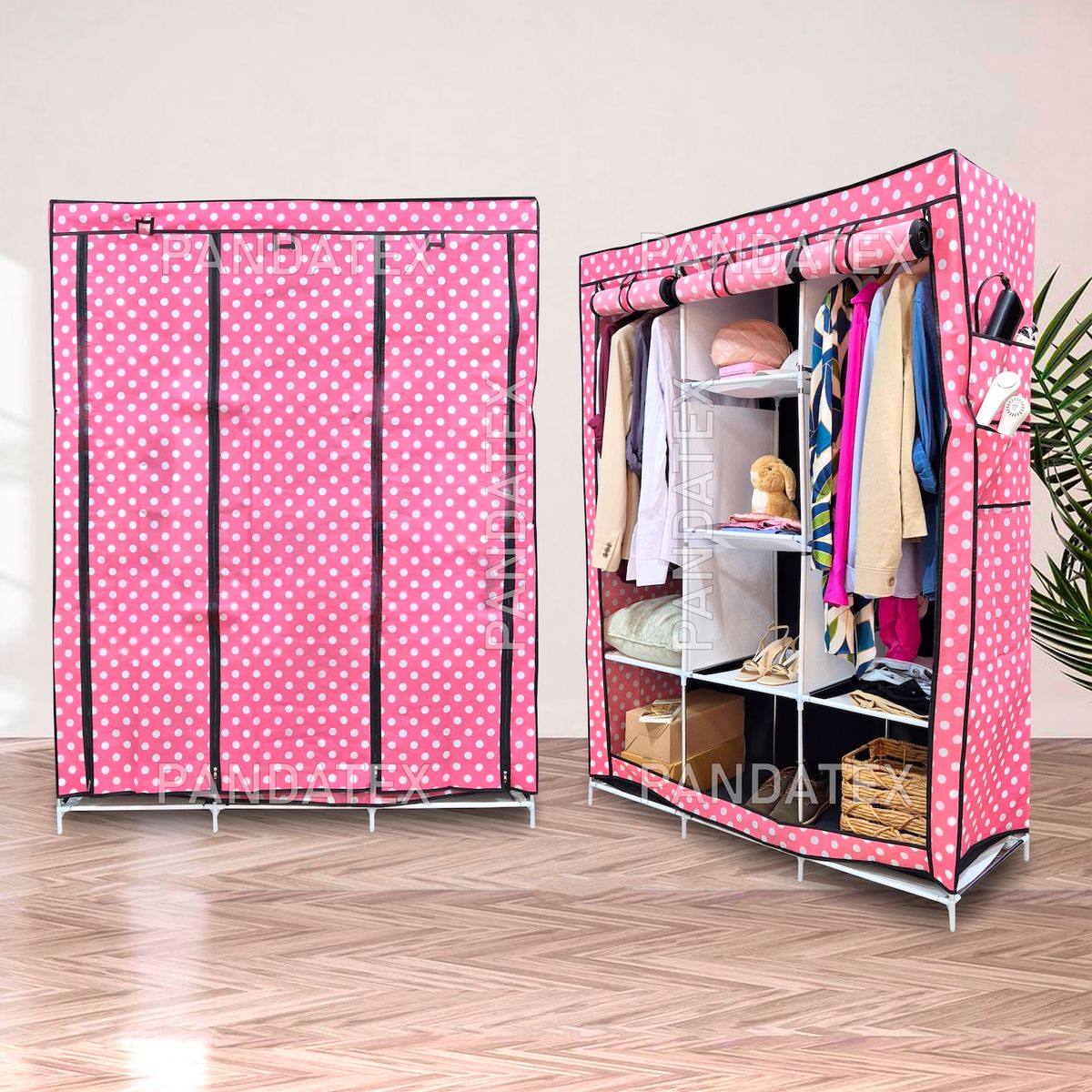 SM - ROPERO ARMABLE ORGANIZADOR DE 3 CUERPOS - ROSADO